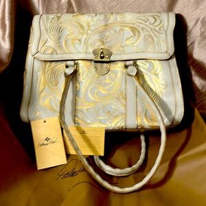 Patricia Nash Gold Embellished Satchel
